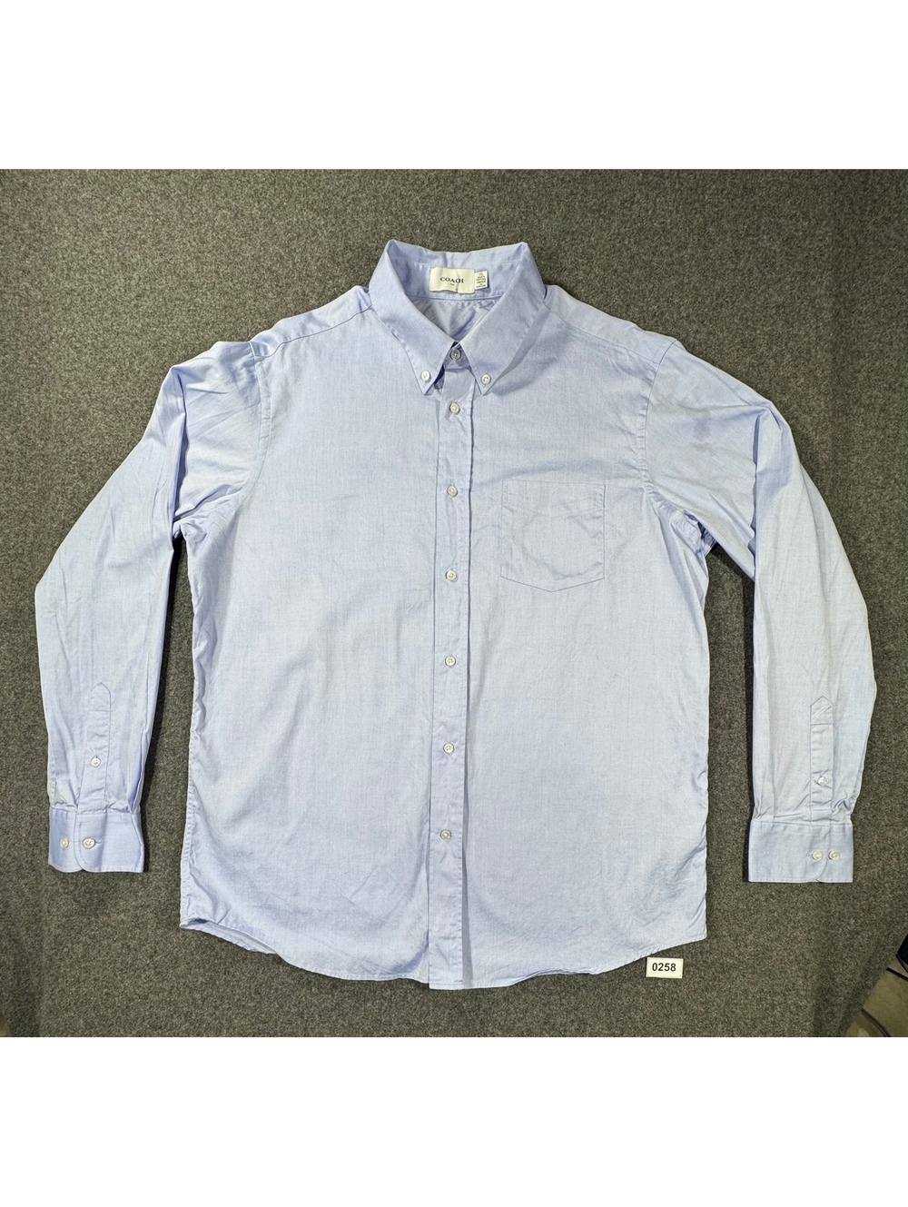 COACH 1941 Men Blue Oxford Shirt XXL Made in Portugal Flawed Read Description
